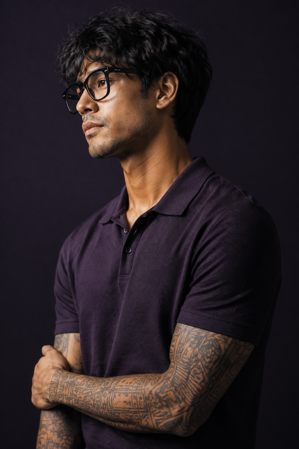 Quiet confidence in black violet.